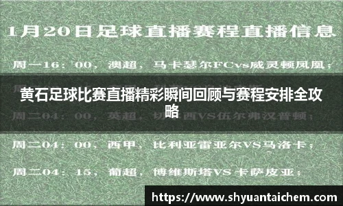 黄石足球比赛直播精彩瞬间回顾与赛程安排全攻略